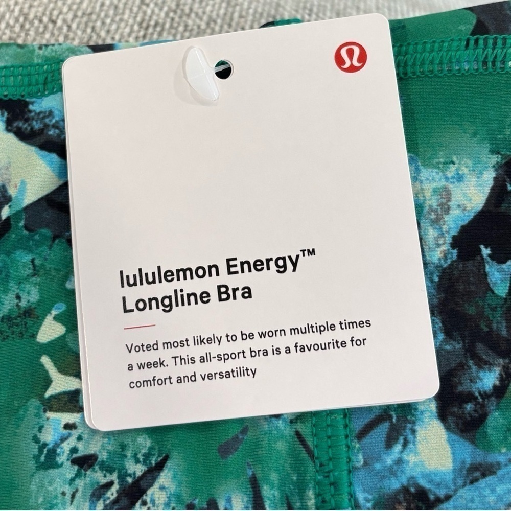 NWT Lululemon Energy Longline Bra Size 2 In Urban Undergrowth Kelly Green Multi - Picture 5 of 6